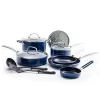 Blue Diamond 12-Piece Toxin-Free Ceramic Nonstick Pots and Pans Cookware Set, Dishwasher Safe, Blue