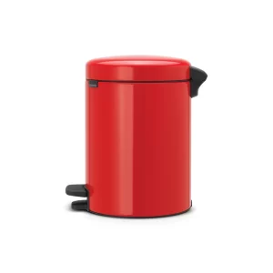 Brabantia NewIcon 1.3 Gal. Passion Red Steel Step-On Trash Can