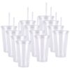 Celebrate It 12 Pack: 18oz. Plastic Tumbler with Straw