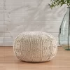 Christopher Knight GDFStudio Valentine Hand Knit Fabric Pouf (Ivory)