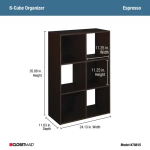 ClosetMaid 78815 Cubeicals Organizer, 6-Cube, Espresso