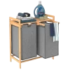 ClosetMaid Bamboo 2-Compartment Laundry Sorter Hamper with Sliding Baskets