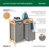 ClosetMaid Bamboo 2-Compartment Laundry Sorter Hamper with Sliding Baskets
