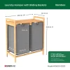 ClosetMaid Bamboo 2-Compartment Laundry Sorter Hamper with Sliding Baskets