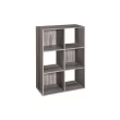 ClosetMaid Cubeicals 6 Cube Storage Shelf Organizer Bookshelf Stackable, Vertical or Horizontal, Easy Assembly, Wood, Natural Gray Finish