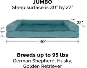 FurHaven Plush & Suede Full Support Orthopedic Sofa Dog & Cat Bed, Deep Pool, Jumbo