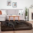 FurHaven Plush & Suede Full Support Orthopedic Sofa Dog & Cat Bed, Espresso, Jumbo Plus
