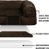 FurHaven Plush & Suede Full Support Orthopedic Sofa Dog & Cat Bed, Espresso, Jumbo Plus