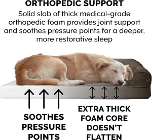 FurHaven Plush & Suede Full Support Orthopedic Sofa Dog & Cat Bed, Espresso, Jumbo Plus