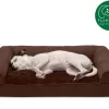 FurHaven Plush & Suede Full Support Orthopedic Sofa Dog & Cat Bed, Espresso, Medium
