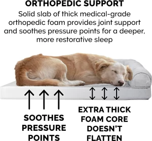 FurHaven Plush & Suede Full Support Orthopedic Sofa Dog & Cat Bed, Gray, Jumbo