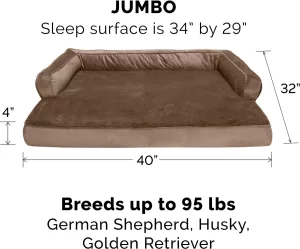FurHaven Plush & Velvet Orthopedic Comfy Couch Dog & Cat Bed (Jumbo)
