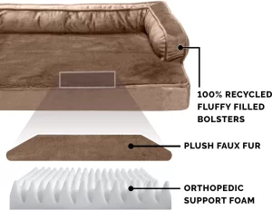 FurHaven Plush & Velvet Orthopedic Comfy Couch Dog & Cat Bed (Large)
