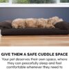 FurHaven Quilted Orthopedic Sofa Cat & Dog Bed w Removable Cover, Coffee, Medium.