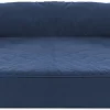 FurHaven Quilted Orthopedic Sofa Cat & Dog Bed w/ Removable Cover, Navy, Medium