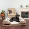 FurHaven Velvet Waves Perfect Comfort Orthopedic Sofa Cat & Dog Bed, Brownstone, Jumbo