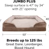 FurHaven Velvet Waves Perfect Comfort Orthopedic Sofa Cat & Dog Bed, Brownstone, Jumbo Plus FurHaven Velvet Waves Perfect Comfort Orthopedic Sofa Cat & Dog Bed, Brownstone, Jumbo Plus