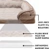 FurHaven Velvet Waves Perfect Comfort Orthopedic Sofa Cat & Dog Bed, Brownstone, Jumbo Plus FurHaven Velvet Waves Perfect Comfort Orthopedic Sofa Cat & Dog Bed, Brownstone, Jumbo Plus