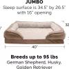 FurHaven Velvet Waves Perfect Comfort Orthopedic Sofa Cat & Dog Bed, Brownstone, Jumbo