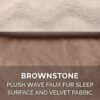 FurHaven Velvet Waves Perfect Comfort Orthopedic Sofa Cat & Dog Bed, Brownstone, Jumbo