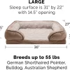 FurHaven Velvet Waves Perfect Comfort Orthopedic Sofa Cat & Dog Bed, Brownstone, Large