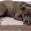 FurHaven Velvet Waves Perfect Comfort Orthopedic Sofa Cat & Dog Bed, Brownstone, Large