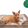 FurHaven Velvet Waves Perfect Comfort Orthopedic Sofa Cat & Dog Bed, Brownstone, Medium