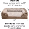 FurHaven Velvet Waves Perfect Comfort Orthopedic Sofa Cat & Dog Bed, Brownstone, Medium