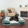 FurHaven Velvet Waves Perfect Comfort Orthopedic Sofa Cat & Dog Bed, Celadon Green, Jumbo