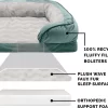 FurHaven Velvet Waves Perfect Comfort Orthopedic Sofa Cat & Dog Bed, Celadon Green, Jumbo Plus