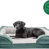FurHaven Velvet Waves Perfect Comfort Orthopedic Sofa Cat & Dog Bed, Celadon Green, Jumbo