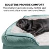 FurHaven Velvet Waves Perfect Comfort Orthopedic Sofa Cat & Dog Bed, Celadon Green, Jumbo