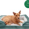 FurHaven Velvet Waves Perfect Comfort Orthopedic Sofa Cat & Dog Bed, Celadon Green, Medium