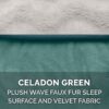 FurHaven Velvet Waves Perfect Comfort Orthopedic Sofa Cat & Dog Bed, Celadon Green, Medium