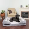 FurHaven Velvet Waves Perfect Comfort Orthopedic Sofa Cat & Dog Bed, Granite Gray, Jumbo