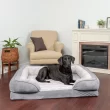 FurHaven Velvet Waves Perfect Comfort Orthopedic Sofa Cat & Dog Bed, Granite Gray, Jumbo