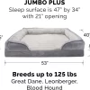 FurHaven Velvet Waves Perfect Comfort Orthopedic Sofa Cat & Dog Bed, Granite Gray, Jumbo Plus FurHaven Velvet Waves Perfect Comfort Orthopedic Sofa Cat & Dog Bed, Granite Gray, Jumbo Plus