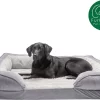 FurHaven Velvet Waves Perfect Comfort Orthopedic Sofa Cat & Dog Bed, Granite Gray, Jumbo
