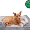 FurHaven Velvet Waves Perfect Comfort Orthopedic Sofa Cat & Dog Bed, Granite Gray, Medium