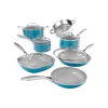 Gotham Steel Pots and Pans Set 12 Pieces Cookware Set with Nonstick Ceramic Coating Blue