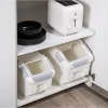 HANAMYA Pet Food Storage Container with Measuring Cup 27lbs, White & Gray