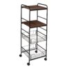 Honey Can Do 4-Tier Rolling Cart With Two Shelves and Two Baskets, Black