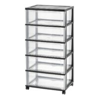 Iris 5 Drawer Rolling Storage Cart, 1 Pack, Black