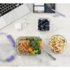 Joyful by JoyJolt 24-Piece Purple Glass Storage Container Set with Leakproof Lids