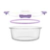 Joyful by JoyJolt 24-Piece Purple Glass Storage Container Set with Leakproof Lids
