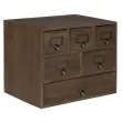 Kate and Laurel Apothecary Wood Desk Drawer Set with Letter Holder, 6 Drawers, Rustic Brown
