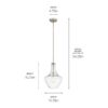 Kichler 42141NICS Everly Brushed Nickel Modern/Contemporary Seeded Glass Teardrop Pendant Light
