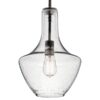 Kichler 42141OZCS Everly Olde Bronze Modern/Contemporary Seeded Glass Teardrop Pendant Light