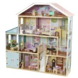 KidKraft Grand View Mansion Wooden Dollhouse with EZ Kraft Assembly™, Elevator, Garage, Attic Nursery and 34 Accessories, Gift for Ages 3+