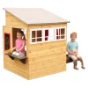 KidKraft Modern Outdoor Wooden Playhouse with Picnic Table, Mailbox and Outdoor Grill, Gift for Ages 3+